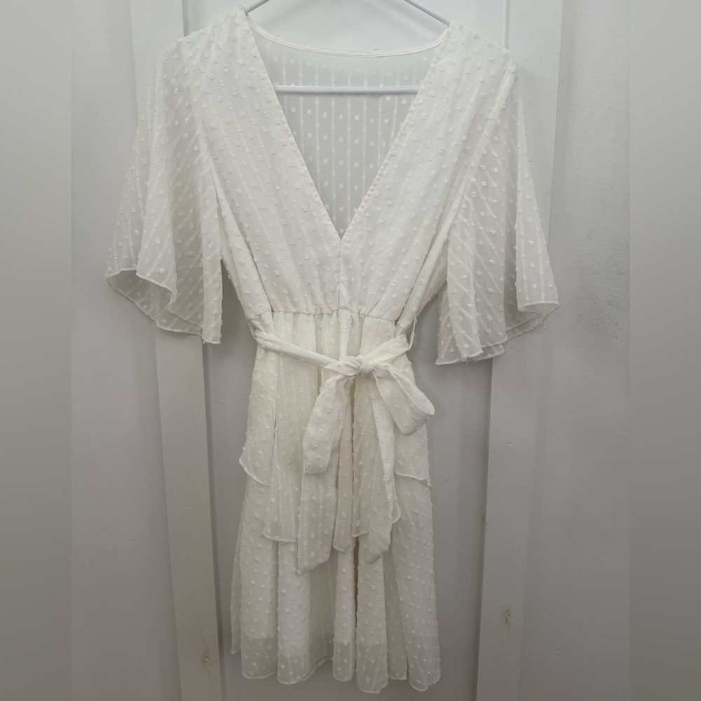 White Polka Dot Wrap Dress
